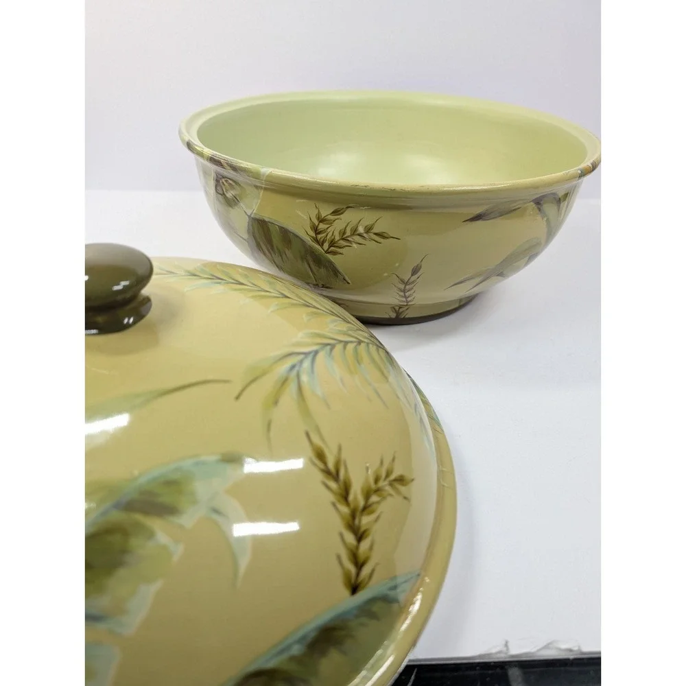 Palm design bowl/ casserole with lid‎